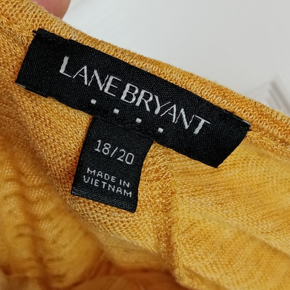 4/$25 Lane Bryant mustard ruffle sleeved top - Picture 4 of 6